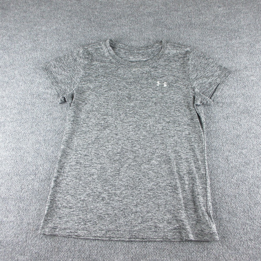 Under Armour HeatGear Shirt Womens M Gray Short Sleeve Loose Fit Athletic Tee